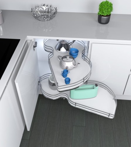 Półka narożna wysuwana COMBI'S z białym dnem