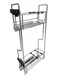 Płytki kosz cargo mini boczny do szafki 15 cm / 30 cm Hettich  