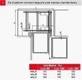 Kosz narożny Corner Comfort Maxima EVO - schemat montażowo - wymiarowy